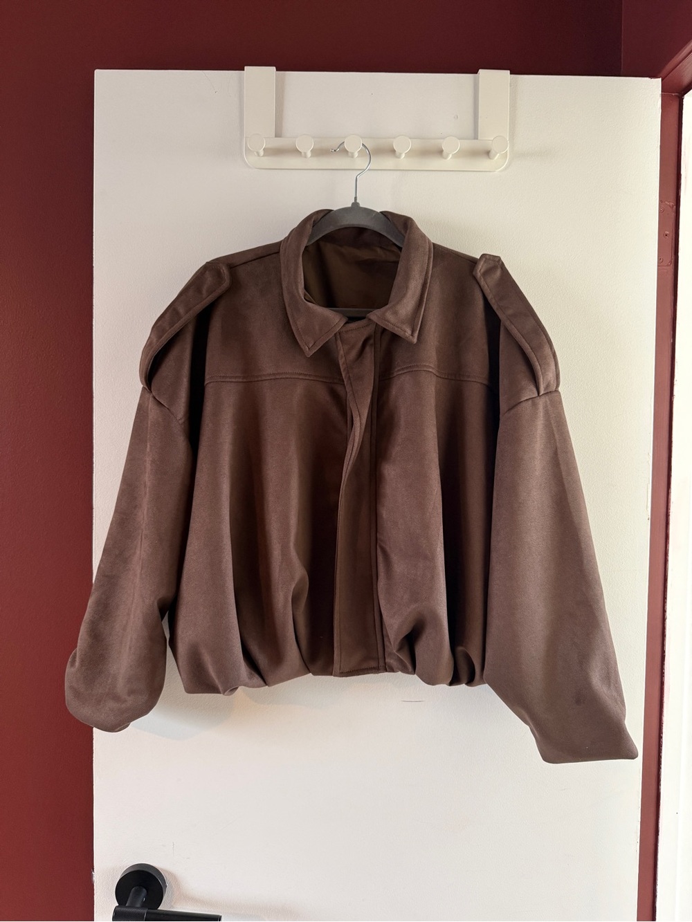 Brown Suede-Look Women's Jacket